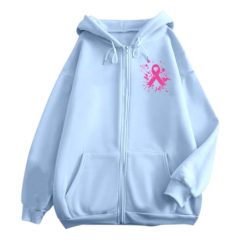 Sweat à capuche femme zippé avec cordon pull imprimé sensibilisation - 6