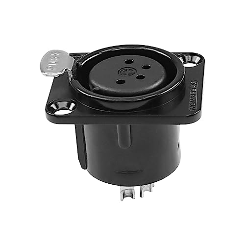 XMSJSIY 4 Pin XLR Panel Mount Connector XLR Female Socket Audio Speaker Microphone Connector D-Type Chassis Solder for Microphone Musical Instruments- 4pcs (4 Pin Female) - Image 3