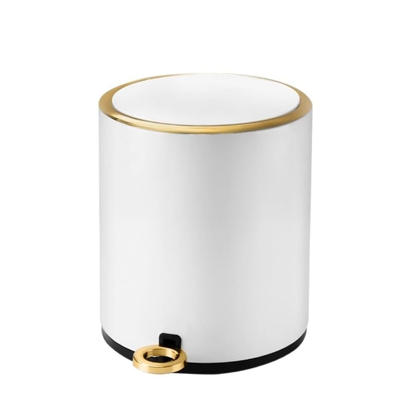 Miniatura 4 de Contenedor de basura Cubo De Basura Con Pedal Redondo, Papelera De Acero Inoxidable, Impermeable, Silenciosa, Con Tapa, para Baño, Inodoro,