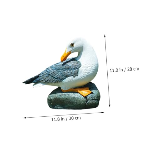 Goéland méditerranéen en résine déco extérieure statue oiseau chic - 3