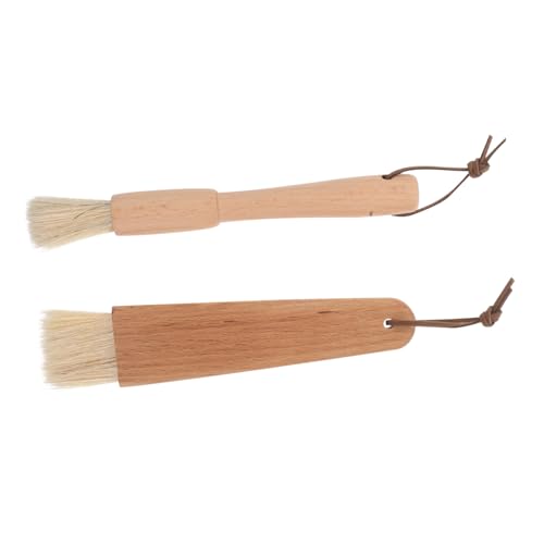 OFFSCH Ergonomic Pastry Basting Brush Set Natural Wood Handle Bbq Grill Brush for Cooking Easy Clean