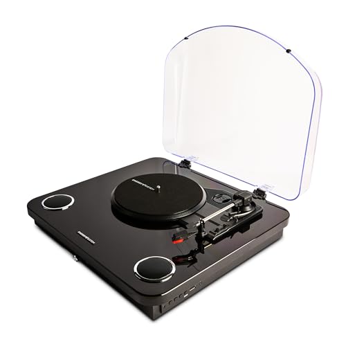 Energy Sistem Blackspin – Tocadiscos (10W, vinilos, RCA, Puerto USB, Bluetooth, Bluetooth out)