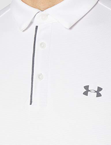 Under Armour Men's Tech Golf Polo , White (100)/Graphite , X-Large