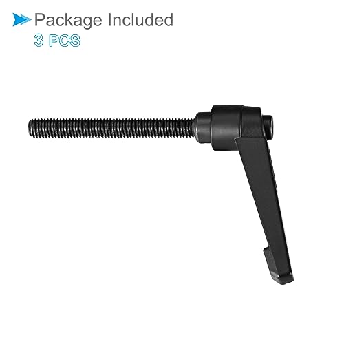 Image of Clamping Lever Handles, M8 x 70mm Male Thread, Adjustable Quick Release Locking Rotating Bolt Knobs Black - (Applications: for Lathe Machinery), 3-Pieces