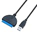Produktbild DTech SATA zu USB 3.0 Adapter kabel für 2,5 Zoll SSD HDD Festplatte zu Computer PC Laptop 5 Gbps Superspeed Kompatibel mit USB 2.0 1.1 älteren SATA Anschluss