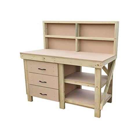 Wooden MDF Workbench with Storage Drawers Cover