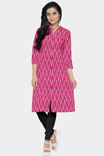 Image of Chalostore Cotton Pochampally ikat unstitched blouse, Kurthi, long frock fabric material for women (1 meter, 2 meters & 3 meters)
