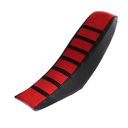 Housse de selle de moto tout-terrain universelle en PVC souple durable antidérapant rayé coussin épais pour moto hors-route Yamaha pour Honda, rouge