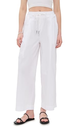 Stateside Women's Fine Poplin Ribbed Waist Drawstring Pants