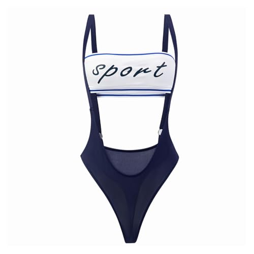 Ensemble de lingerie bleu SNOMYRS en maille extensible anti-marques pour femme - 5