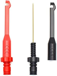 Electronic Wire Piercing Probe Clip for Automotive Diagnostic Tester Tool, Puncture Wire Back Probe Pins Insulation for Car Circuit Detection Black&Red, 2 Pack