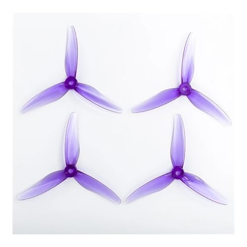 Hélices à trois pales 5.1x3.6x3 réduisant le propwash du drone FPV R R5146 violettes