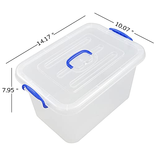 Asking-12-L-Clear-Plastic-Storage-Box-with-Handle-4-Pack