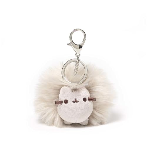 GUND Pusheen Cat Plush Pom Poof Keychain, Gray, 4