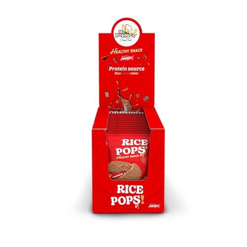Mr. Popper’s® Rice Pops caja 12 * 40 g – Tortita de arroz crujiente con cobertura sabor yogurt, alta en proteína y rica en fibra, sin gluten