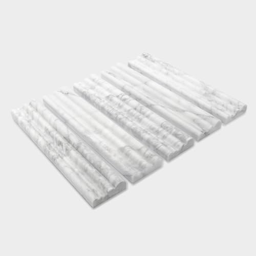 Mármol blanco Carrara moldura prémium de piedra natural para salpicaduras 7