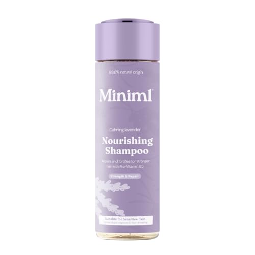 Miniml Nourishing Shampoo - Calming Lavender 400ml 99.6% Natural Vegan & Cruelty-Free Shampoo with Pro-Vitamin B5 for Soft Smooth Strengthened Hair