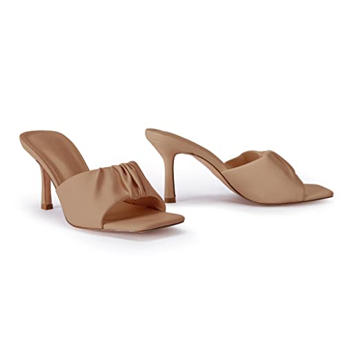 Piepiebuy Womens Square Open Toe Heeled Sandals Slip On Mules Slingback Dress Party Shoes #TOP1