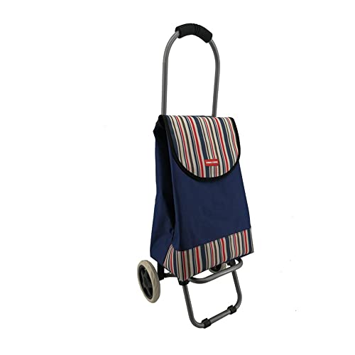 Casa&Casa Blue Stripe Shopping Trolley on Wheels |...