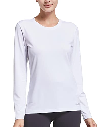 Baleaf Women's Long Sleeve Workout Shirts Moisture Wicking Running Upf Shirts White Size S #TOP1