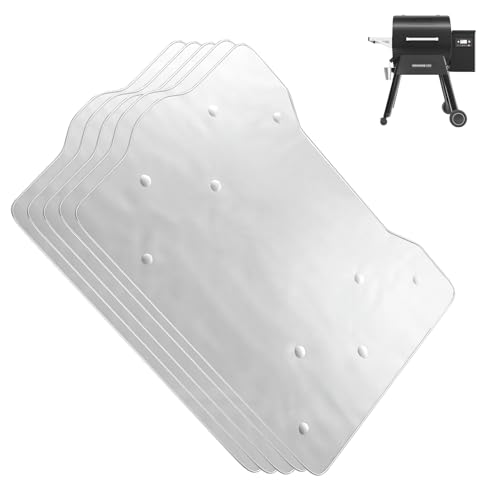 PLUSBROIL BAC506 Drip Tray Liners for Traeger Ironwood 650 Pellet Grill Replacement for KIT0438 Traeger TFB65BLF/TFB65BLFC Grill Parts Reusable Heat Resistant Aluminum BBQ Grease Proof Grill Liners