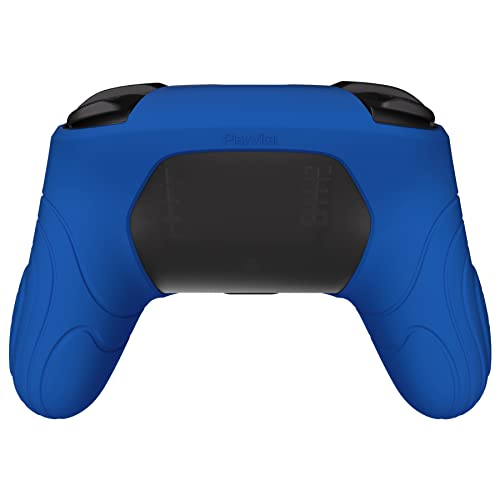 PlayVital Samurai Edition Ergonomic Silicone Skin Protective Case for Nintendo Switch Pro Controller, Soft Anti-slip Controller Grip Protector for Nintendo Switch Pro with Thumb Grip Caps - Blue - Image 7