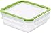 Produktbild Rotho Clic & Lock quadratische Frischhaltedose 0.8l mit Deckel und Dichtung, Kunststoff (PP) BPA-frei, transparent/grün, 0.8l (16.1 x 16.1 x 6.1 cm)
