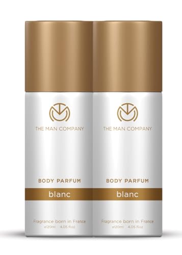 The Man Company Buy 1 Get 1 Blanc Body Perfume Gift Set for Men – 120ml*2 | Premium Luxury Long-Lasting Fragrance Spray | No Gas Deodorant for Men | | Fresh scent for daily office wear | Valentine Gift Set For Husband, Boyfriend