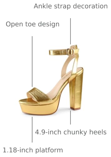 Image of MERUMOTE Women's Fashion Platform Sandals Block Heels Wedding Summer Dress Shoes