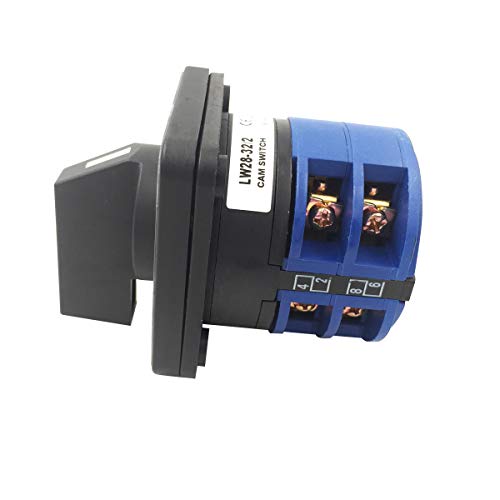 Peissy Changeover Switch LW28-32 660V 32A 3 Position 2 Phase Universal Rotary Cam Selector Switch with 5 Screws