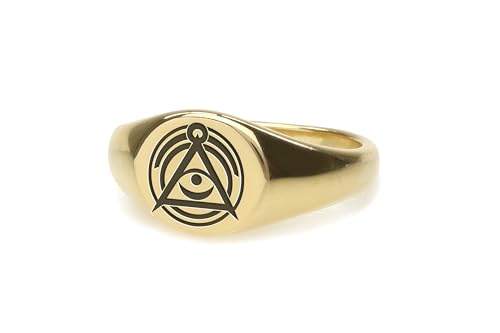 Bague franc-maçon avec oeil personnalisé cadeau maçonnique unique