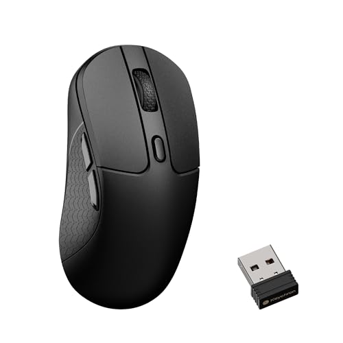 Keychron M3 Souris de jeu optique sans fil, capteur PixArt Paw 3950, 30 000 dpi 2,4 GHz/Bluetooth 5.3, rétroéclairage LED RVB, bouton macro programmable léger pour Windows PC/Mac - Noir
