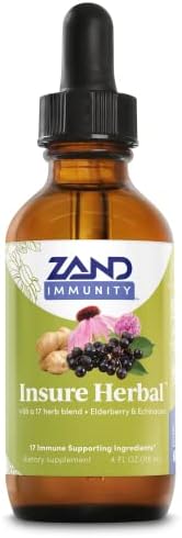 Zand Insure Immune Support, Herbal Liquid Echinacea Supplement, Features Goldenseal, Chamomile, Ginger & Valerian 8 oz (4 Ounce (Pack of 1))