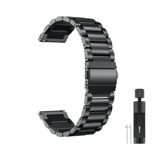SRMVRNKNNK Fit For Galaxy Watch 7�A5�A4�p���^���X�g���b�v�AFit For Samsung Watch 6�p�X�e�����X�X�`�[���o���h�u���X���b�g(Black,Watch6 44mm)