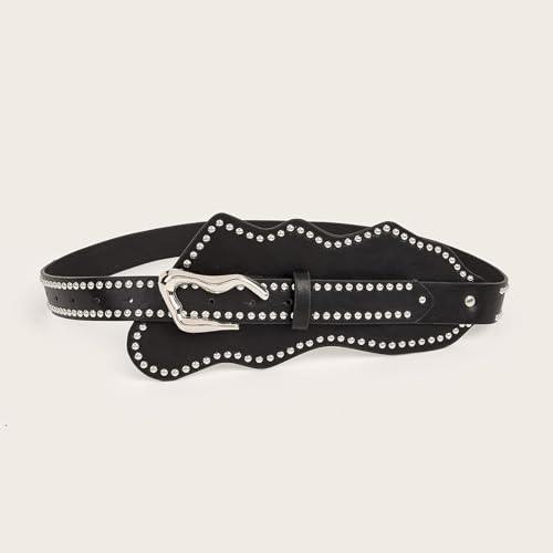 Irregular Pin Buckle Belt Aesthetic Corset PU Waistband For Dress Shirt Daily And Formal Wear Rivet Studded Cincher Belt3
