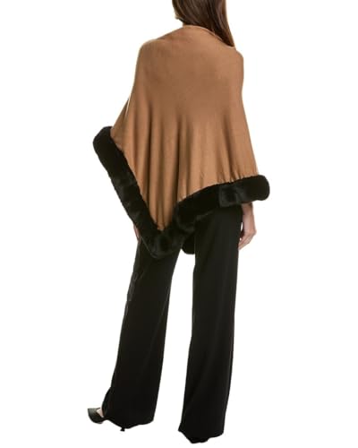 Image of Anne Klein Women's Fur Trim Poncho Cape