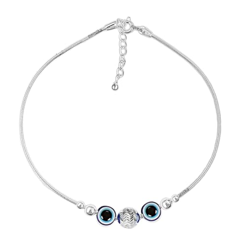 Image of Parnika Pure 925 Sterling Silver Anklet for Women | Adjustable Silver Anklet | Single Piece | Hallmarked Real Silver Jewellery
