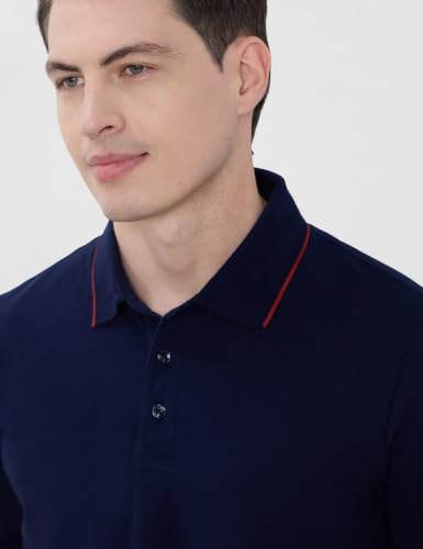 Image of Symbol Premium Men's Cotton Stretch Solid Polo T-Shirt (Regular Fit | Pique Knit)
