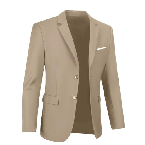 Mens Suit Jacket Solid Two Button Business Blazer for Men Notched Lapel Slim Fit Daily Casual Sport Coat3