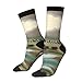 XZDZDX Wild Journeys Polyester Mid-Calf Socks 3 Black for Unisex - Skin-Friendly Elastic Fashion Crew Socks