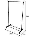 Home Vida Single Garment Rack Adjustable Clothes Rail, Silver - Image 10