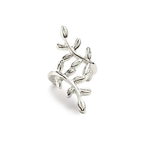 Boucle d'oreille feuille cristal rock pour femme avec chaîne et clip