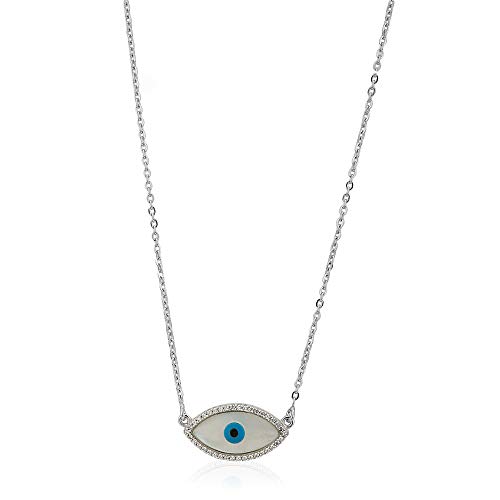 Vanbelle Sterling Silver Jewelry Evil Eye Pendant Necklace With Mother Of Pearl And Rhodium Plated For Women And Girls #TOP8