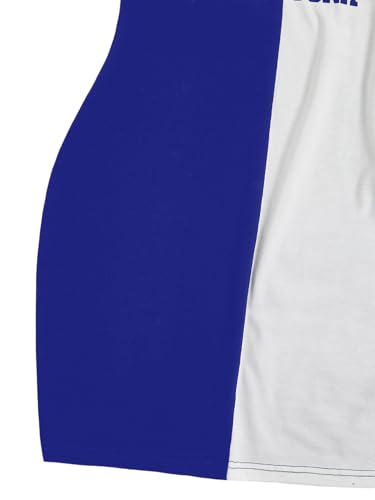 Image of SOLY HUX Women's Letter Graphic Print Color Block V Neck Sleeveless Bodycon Mini Dress