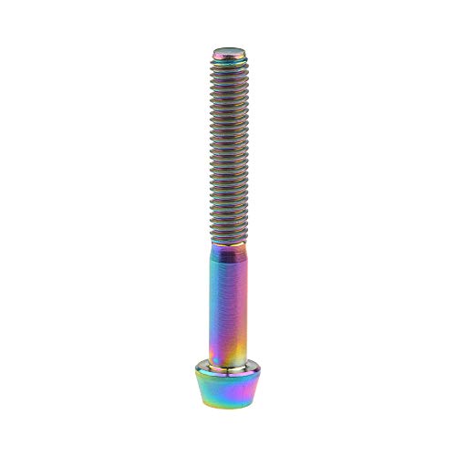 Image of Titanium Ti Bolt M5x9 16 18 20 25 30 35 40 45 50 55 60mm Tapered Head Screws Pack of 4 (M5x40mm, Ranibow)