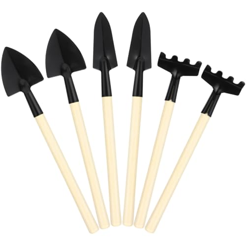 Set de Herramientas de Jardín 6 Piezas Mini Metal con Mango de Madera miniatura 1