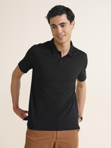 Image of DAMENSCH Men's Cotton Blend Solid Regular Fit T-Shirt