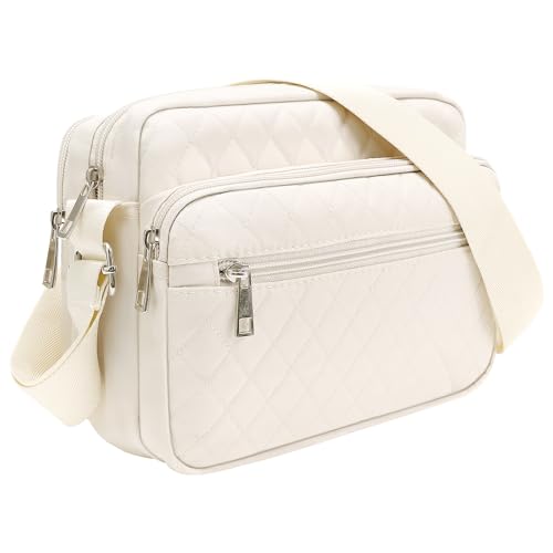 Image of Nylon Crossbody Bags for Women Trendy Quilted Cross Body Purse Medium Crossbody Purses Fashion Ladies Messenger Shoulder Bag