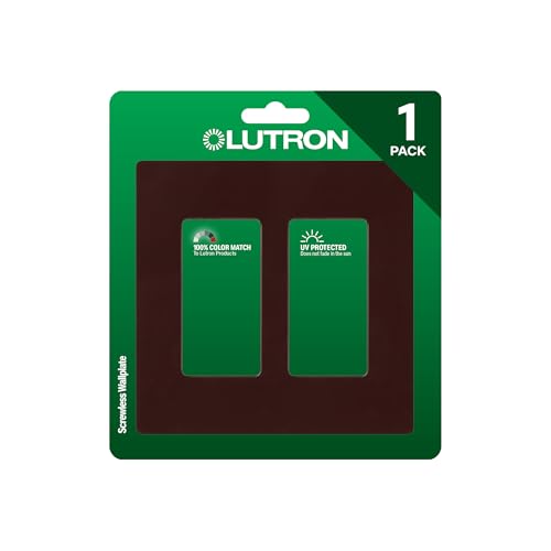 Lutron Claro Light Switch Cover Plate, 2 Gang Wallplate, for Decorator Light Switches, Rocker Light Switch Cover, Outlet Cover, Screwless Switch Plate Cover, Gloss, CW-2-BR, Brown