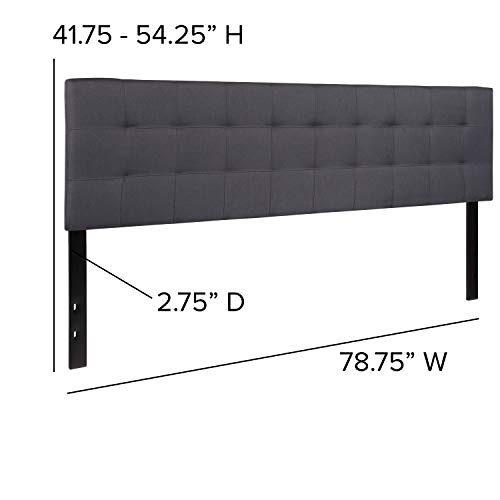 Flash Furniture Bedford Tufted Upholstered King Size Headboard in Dark Gray Fabric by Flash Furniture - Used condition - Image 3